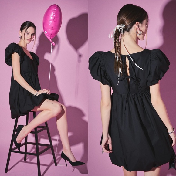 English Factory BUBBLE SCOOP NECK DRESS - Picture 1 of 11